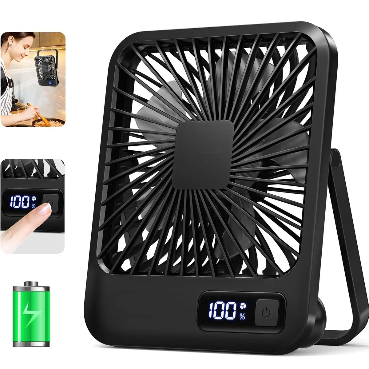 🌬️ **5-Speed Rechargeable Mini Fan – Foldable, Silent, and Always Ready to Cool You Down!**