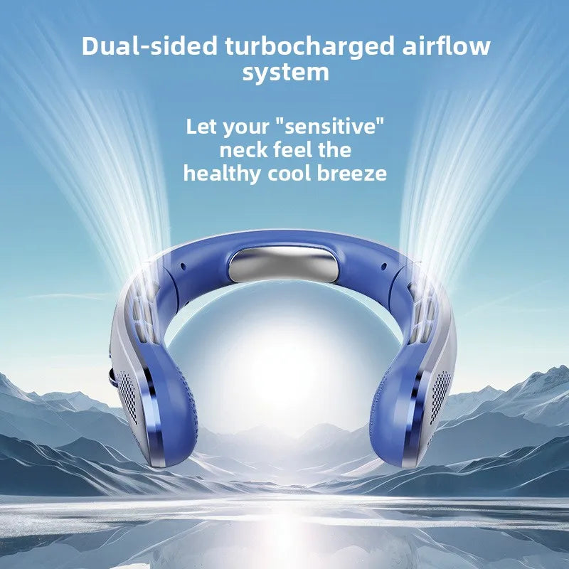 Rechargeable Portable Neck Fan – Silent with LED Display